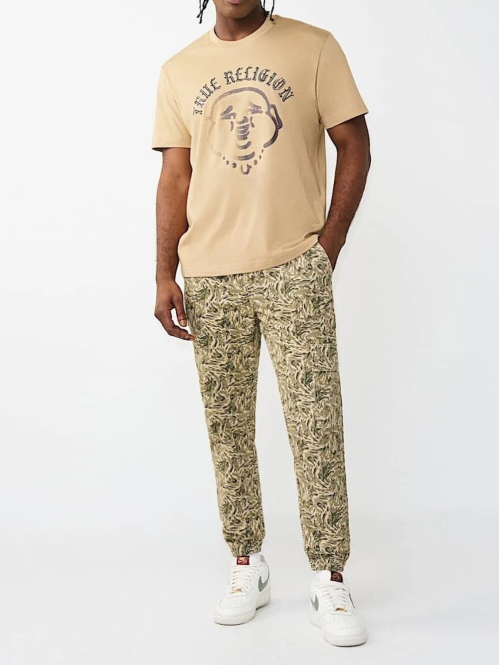 NWT True Religion Abstract Camo Cargo Jogger Pants Utility Streetwear Size S